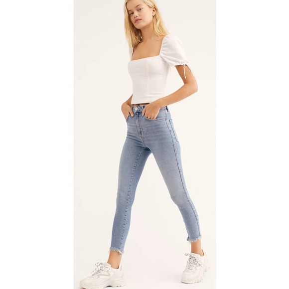 Free People Denim - Free People Raw High Rise Jeggings